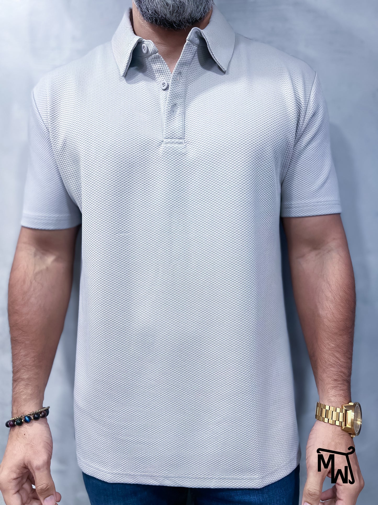 Camisa Polo Crochet- “Snowy Vibes” (Slim Fit)