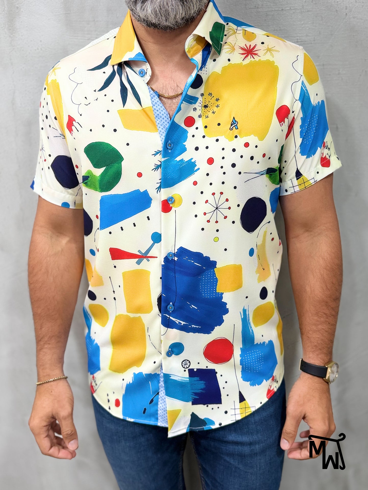 Camisa Manga Corta - “Coconut Sunset” (Slim Fit)