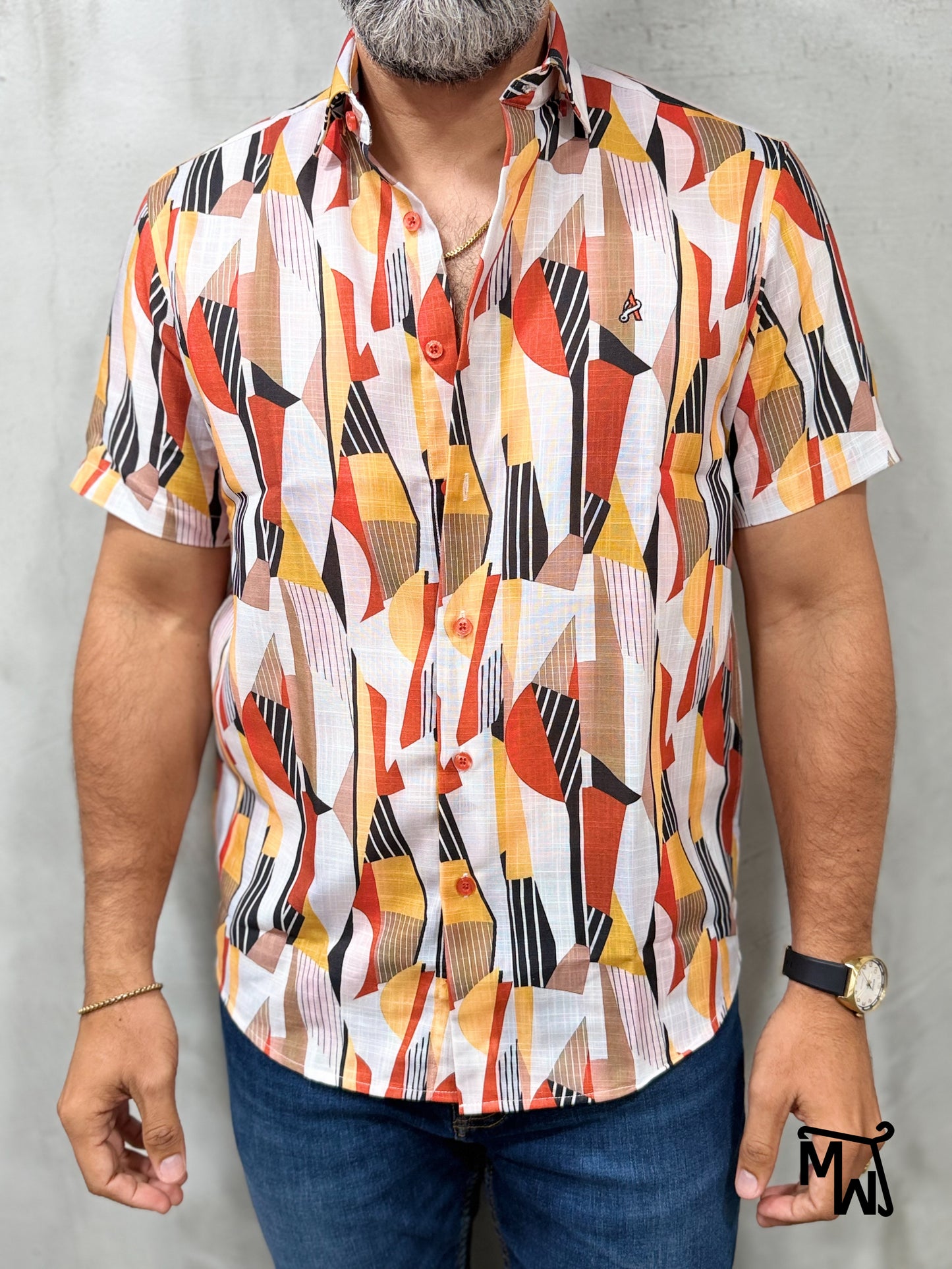 Camisa Manga Corta Hilo- “Coconut Paradise” (Normal Fit)