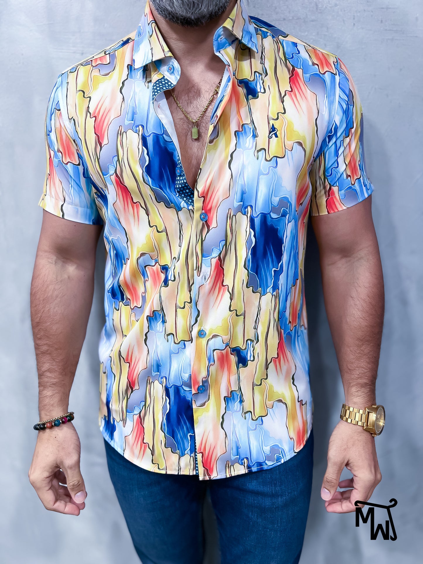 Camisa Manga Corta- “Frosted Morning” (Slim Fit)