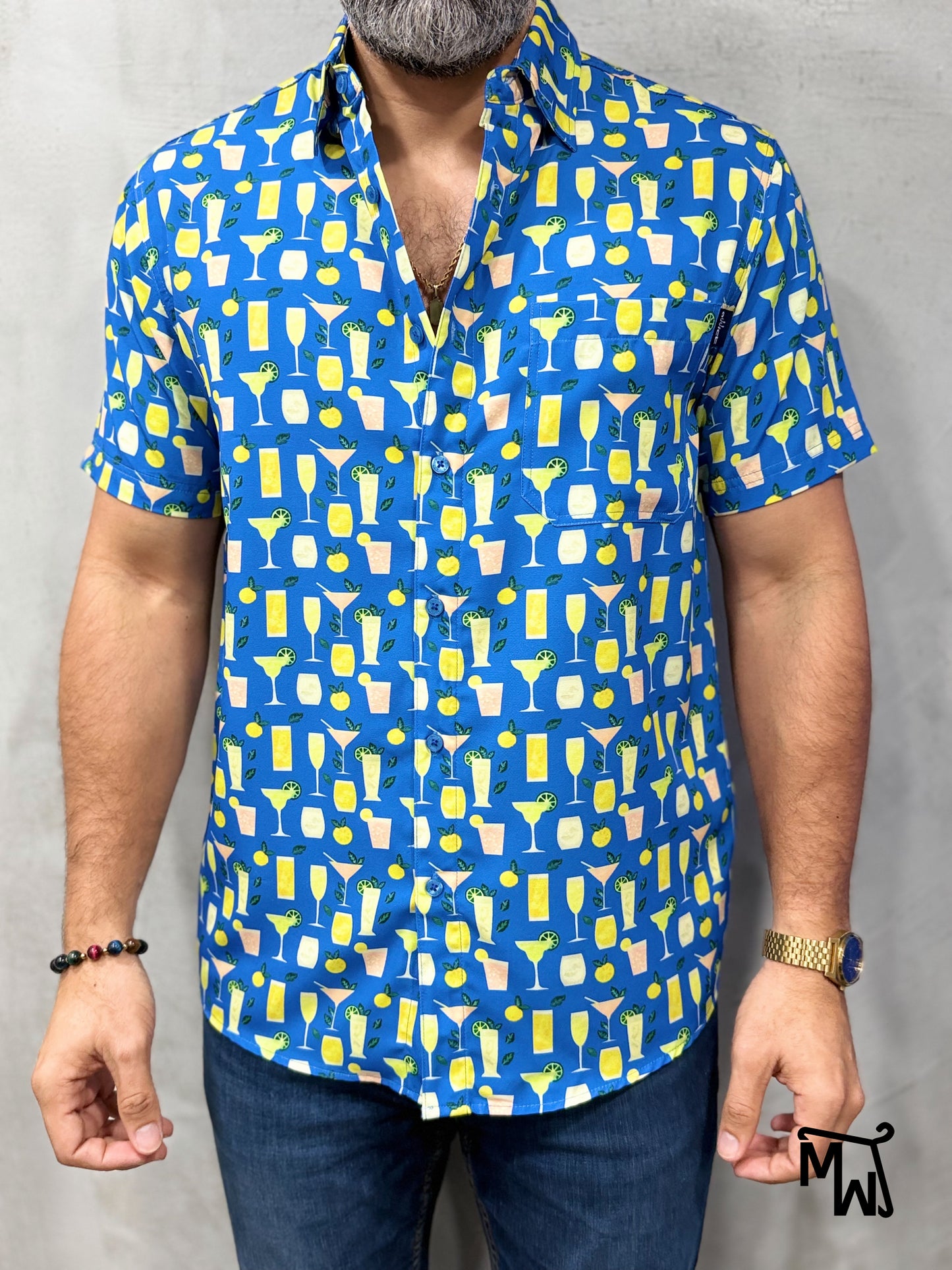 Camisa Híbrida " Lemon Martini " (Normal Fit)