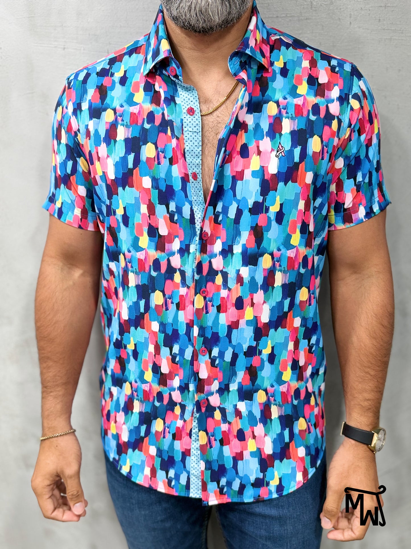Camisa Manga Corta - “Sunny Flow” (Slim Fit)