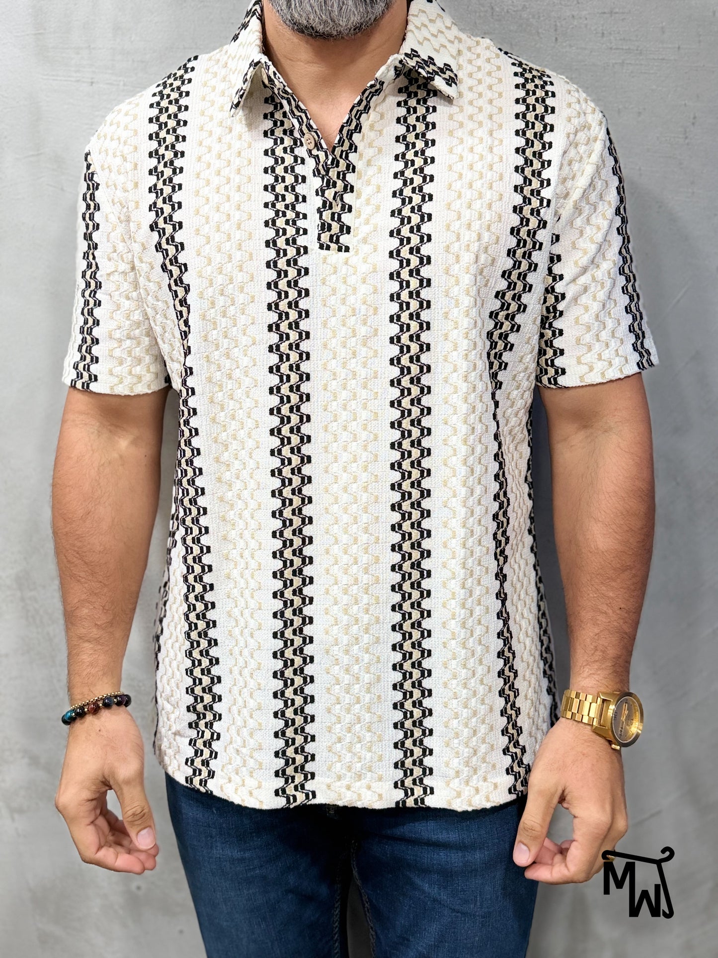 Camisa Polo Crochet- “Midnight Magic” (Slim Fit)