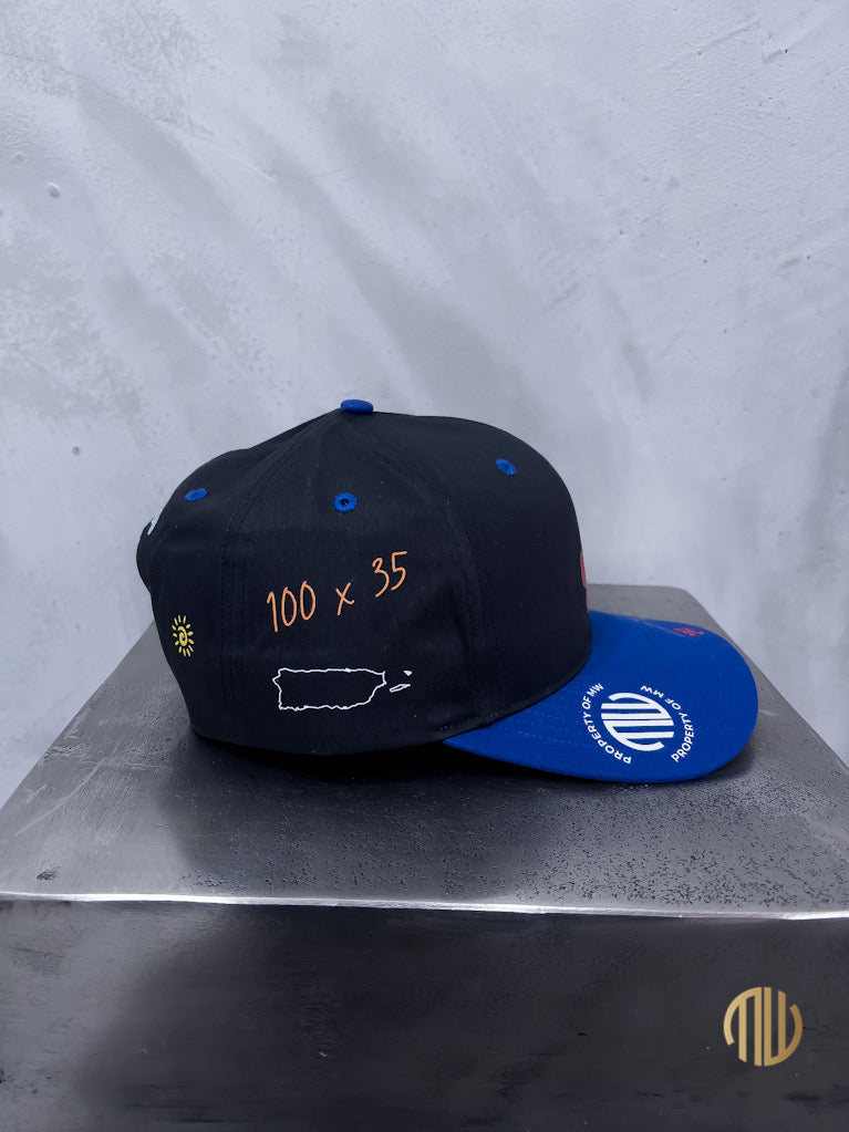 POFMW Trucker Cap - "100 x 35" Black / Blue (Exclusiva)