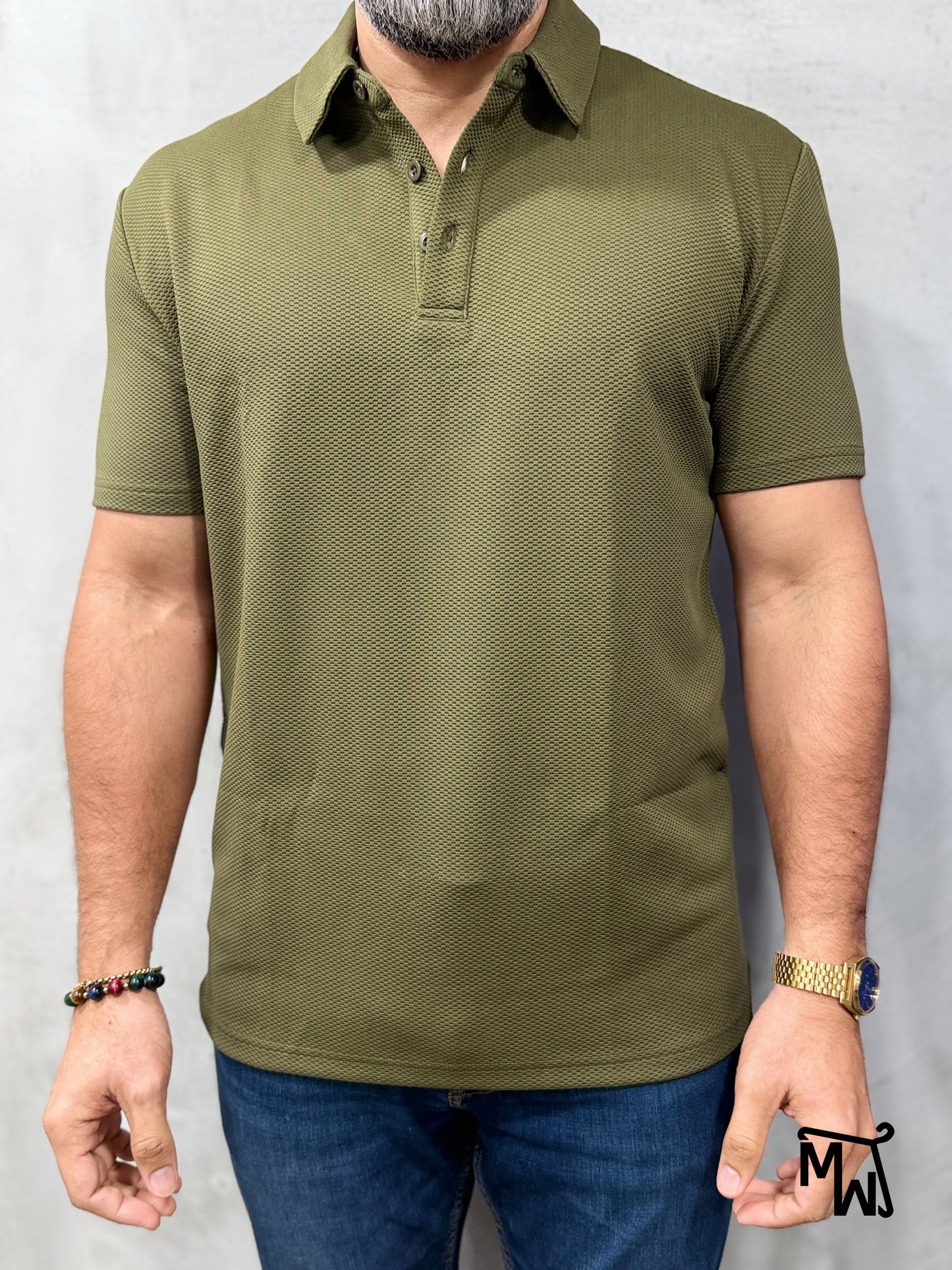 Camisa Polo Crochet “ Olive” (Slim Fit)