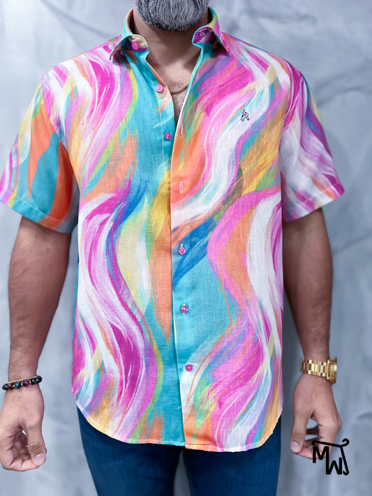 Camisa Manga Corta Hilo “Fall Serenity” (Normal Fit)