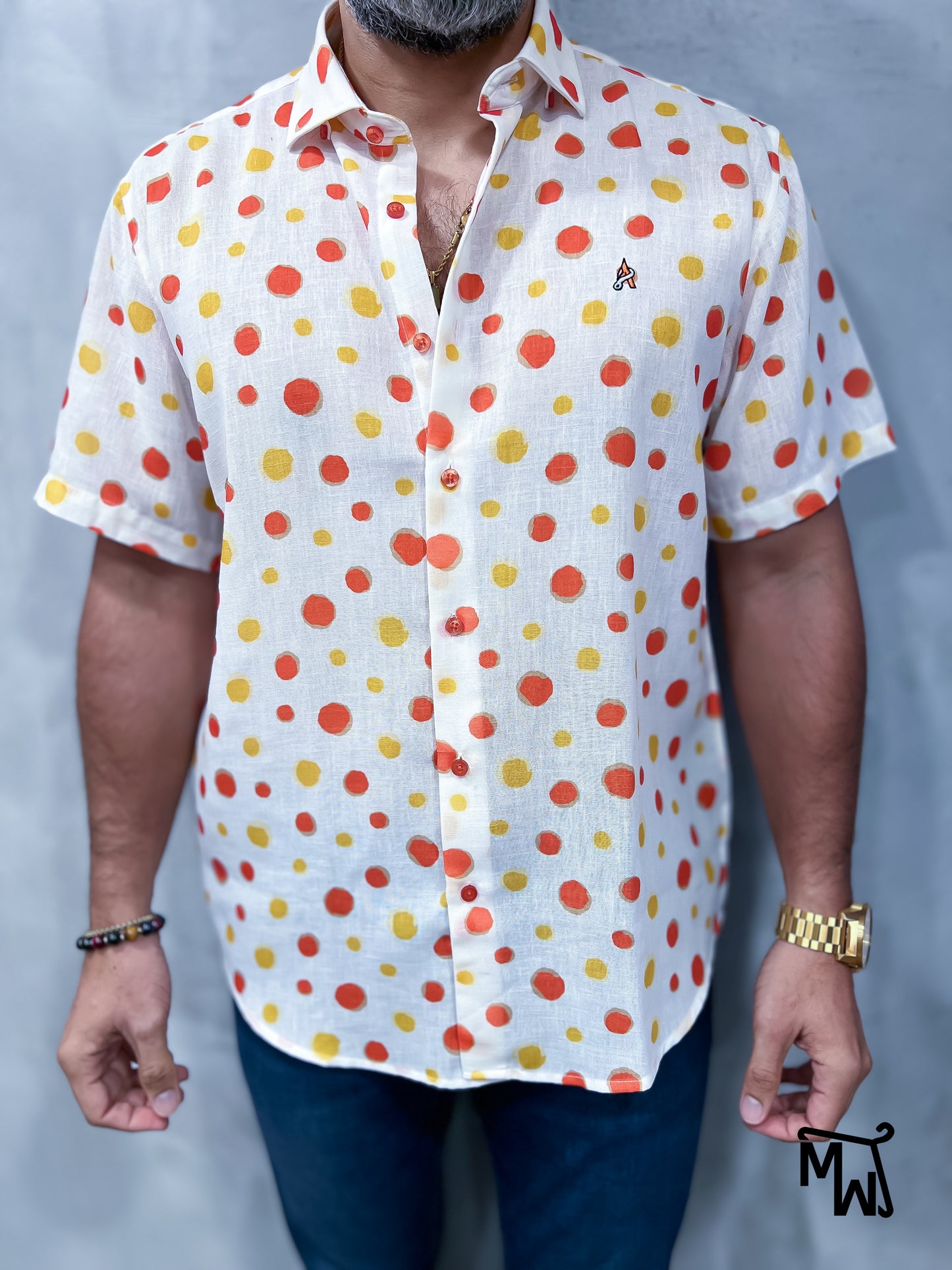 Camisa Manga Corta Hilo “Pumpkin Sky” (Normal Fit)