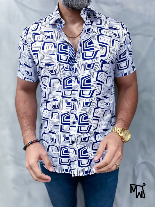 Camisa Manga Corta- “Vintage Autumn” (Slim Fit)