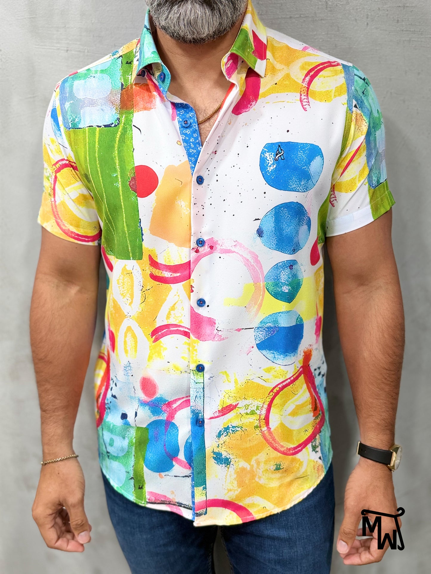 Camisa Manga Corta - “Sunlit Breeze” (Slim Fit)