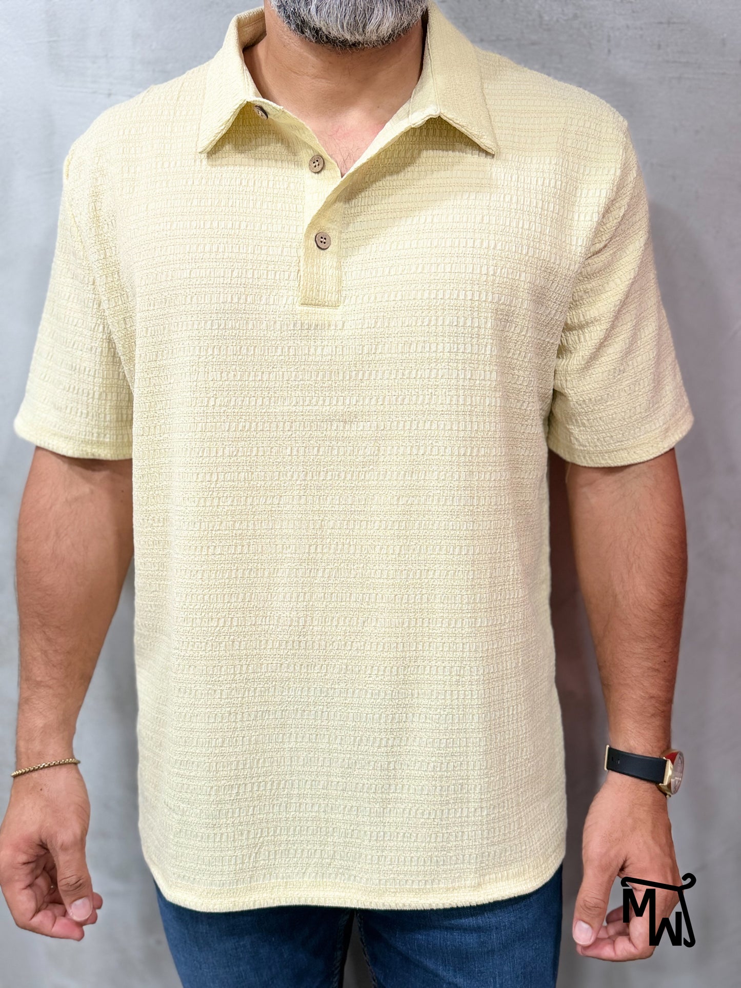 Camisa Manga Corta Crochet “Palm Shores” (Normal FIT)