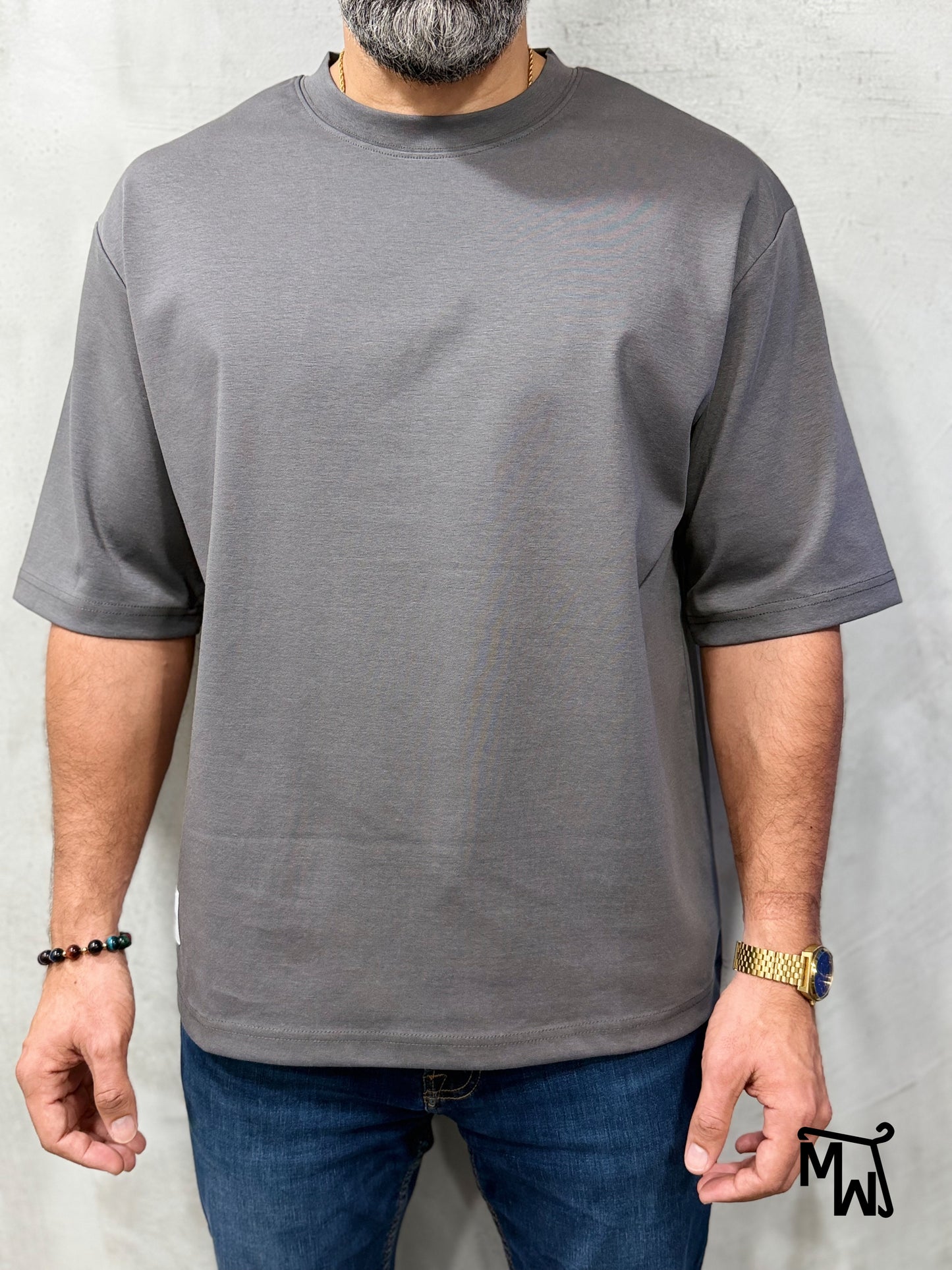 Addict T-shirt Oversized- CHARCOAL