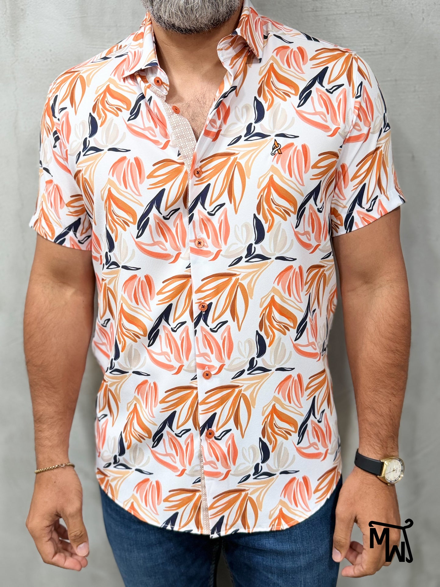 Camisa Manga Corta - “Sunny Moments” (Slim Fit)