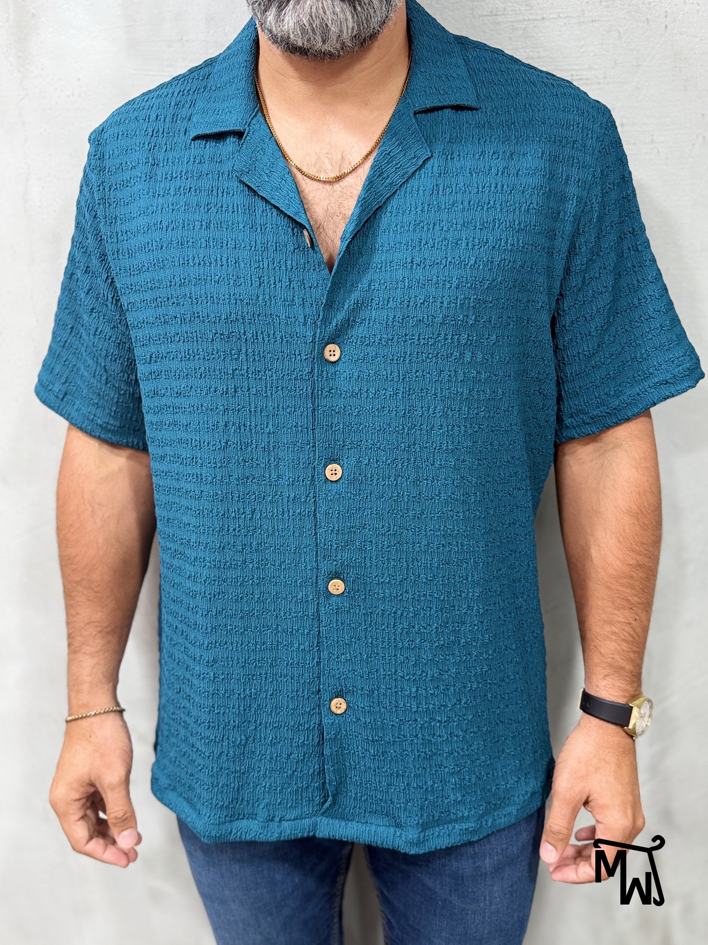 Camisa Manga Corta Crochet “Cloudy Coast” (Normal FIT)