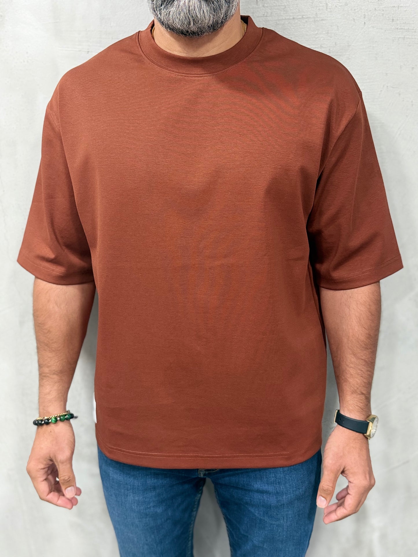 Addict T-shirt Oversized- Brick Red