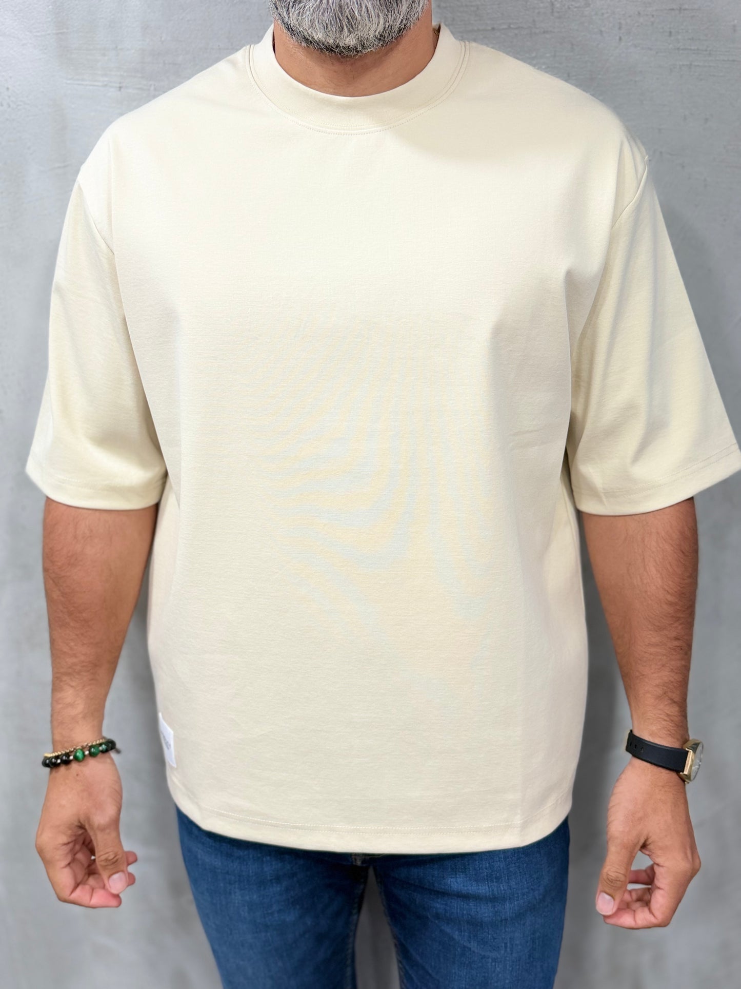 Addict T-shirt Oversized- Bone White