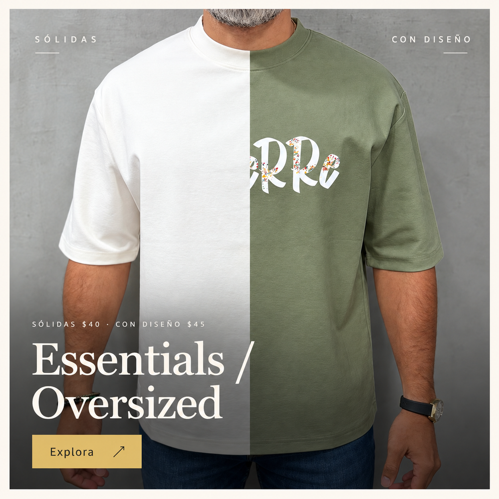 Essentials / Oversized: sólidas $40 y con diseño $45