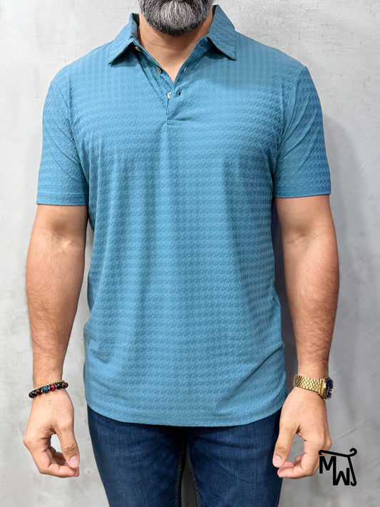 Camisa Polo Crochet “Blue” (Slim Fit)