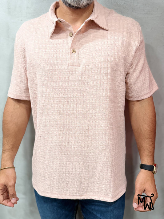 Camisa Manga Corta Crochet “Coral Coast” (Normal FIT)