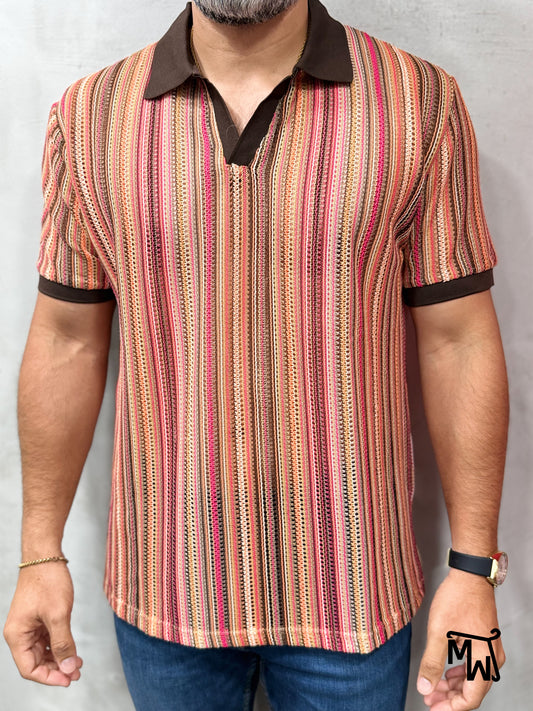 Camisa Manga Corta Crochet “Forest Waves” (Normal FIT)