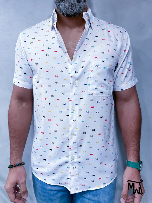 Camisa Híbrida " Mini Fish " (Normal Fit)