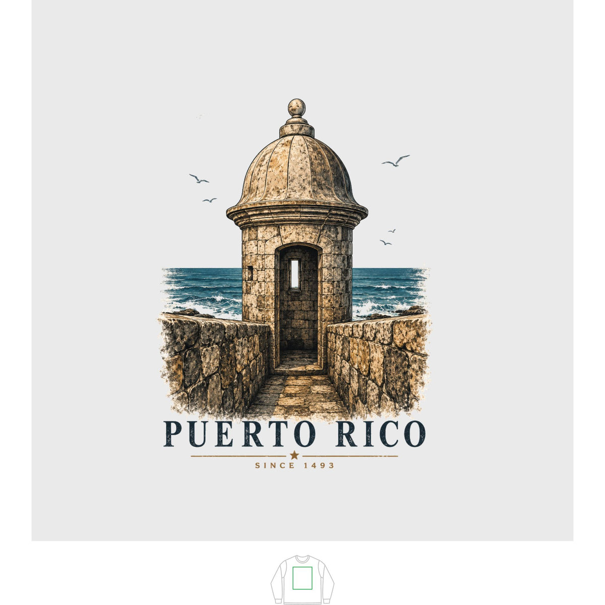 Sudadera Puerto Rico Garita | Sweatshirt, de Printify, vista 2