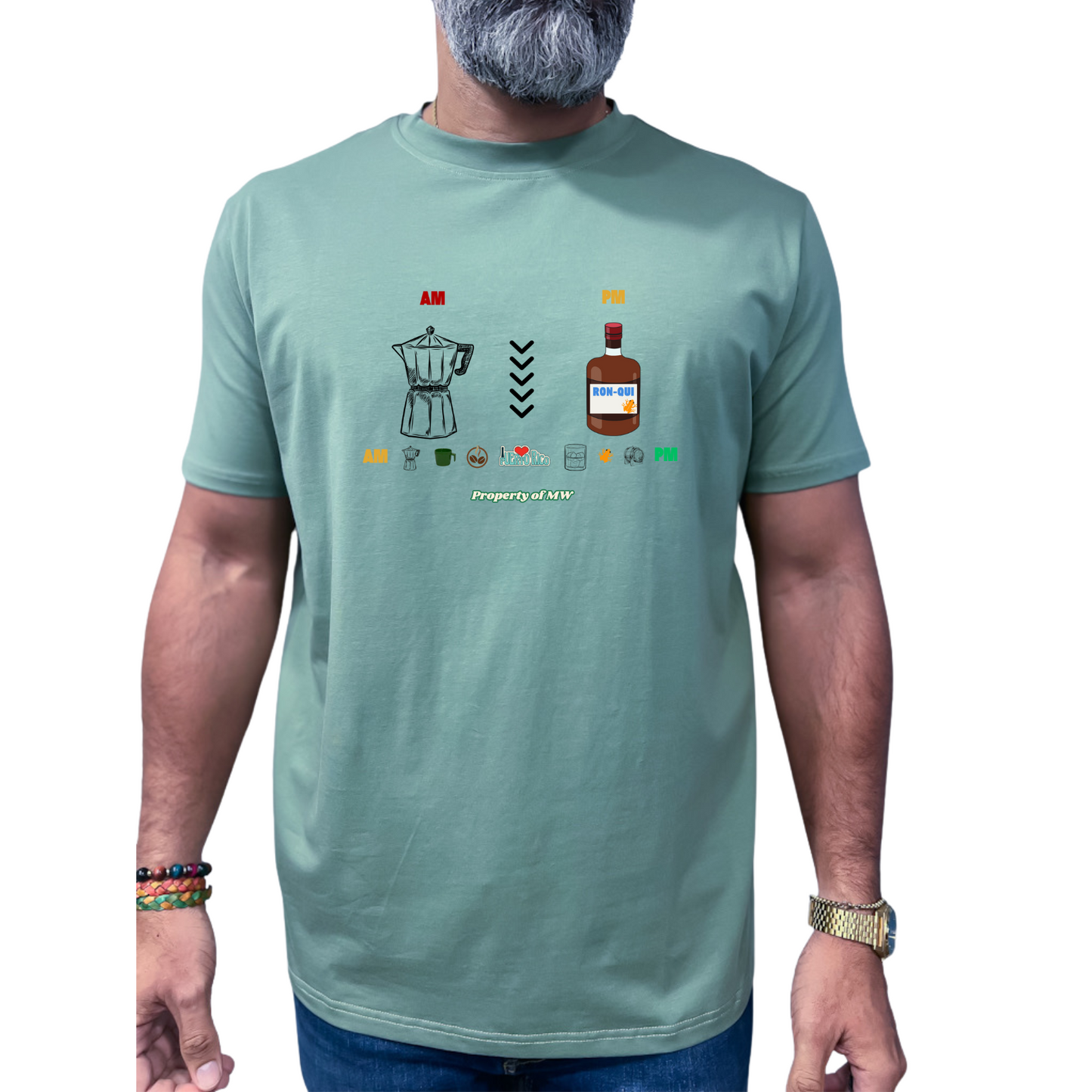 Property of MW T-Shirts "AM-Café, PM-RONquí"