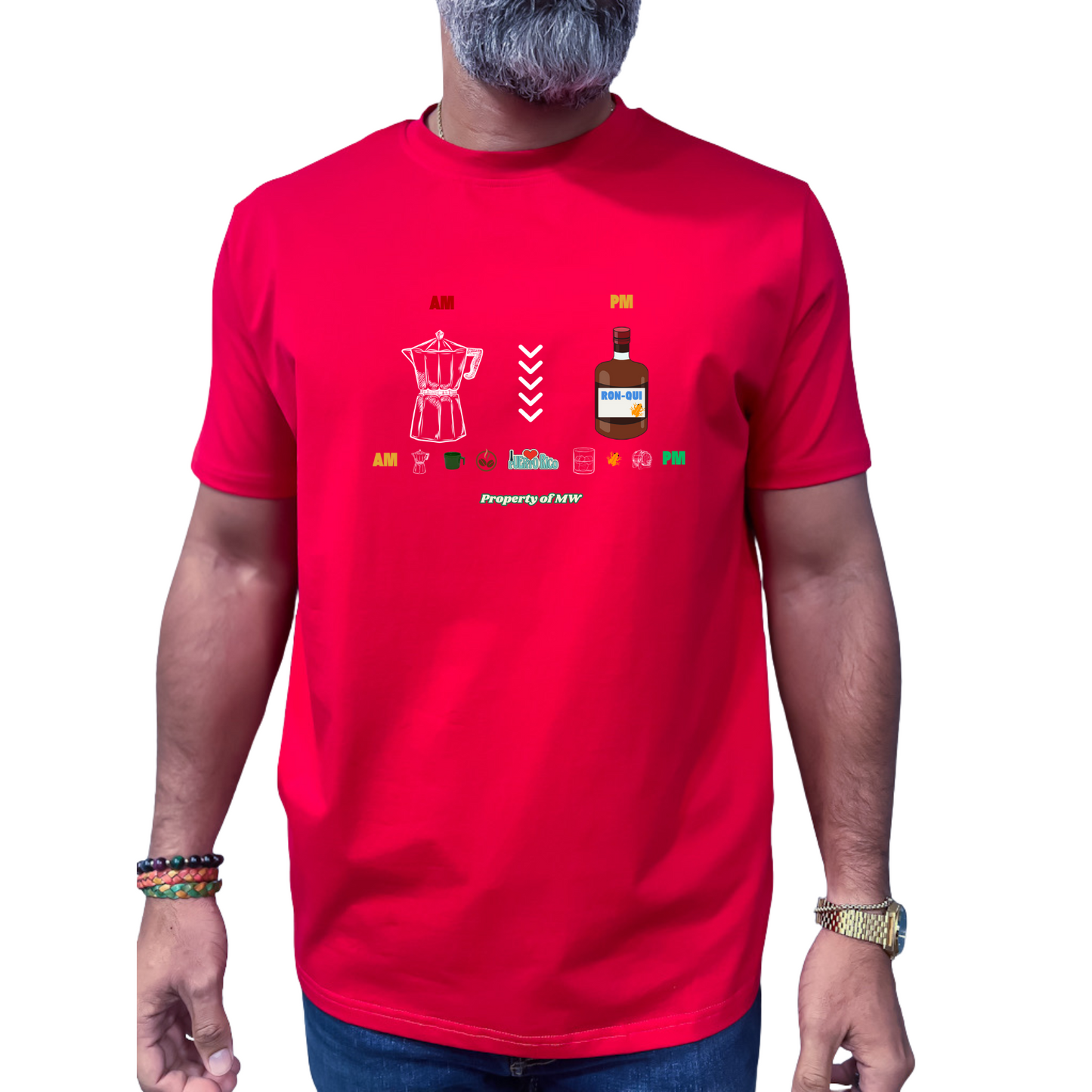 Property of MW T-Shirts "AM-Café, PM-RONquí"