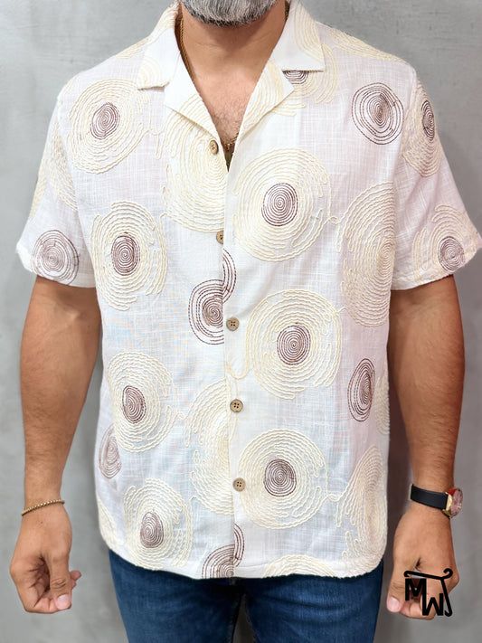 Camisa Manga Corta Crochet “Coastal Calm” (Normal FIT)