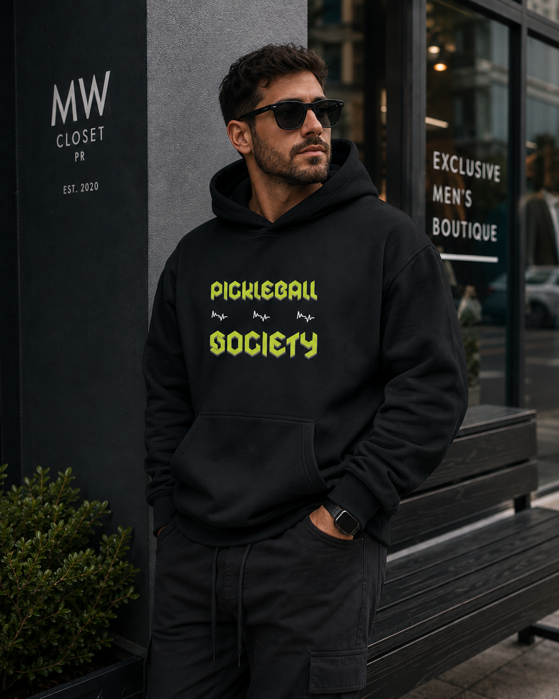 Pickleball Society Hoodie | Retro Lime Pickleball Text