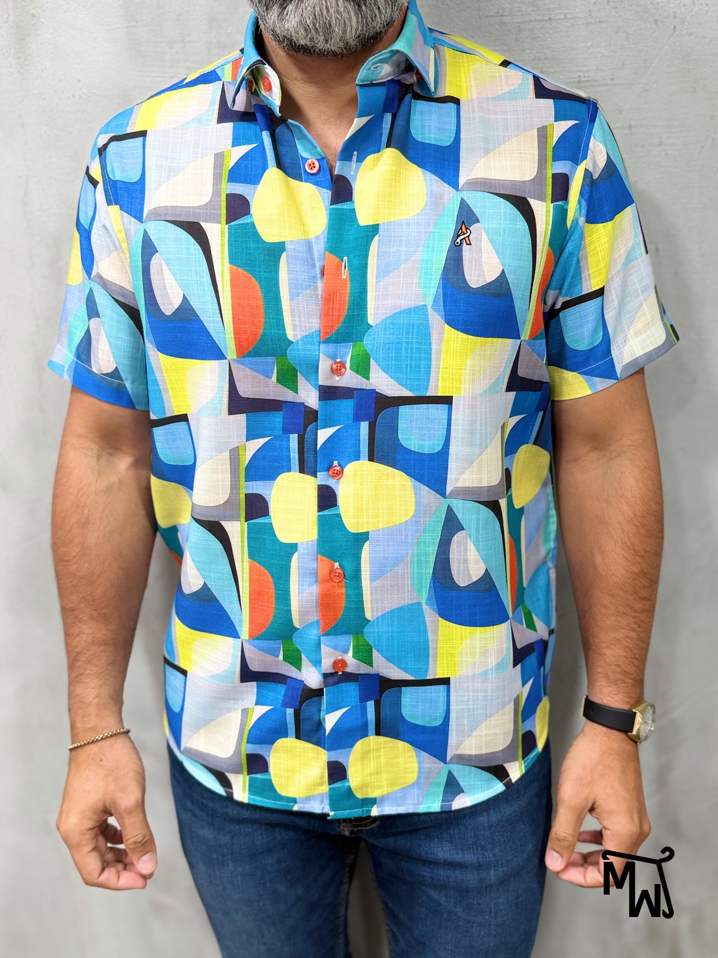 Camisa Manga Corta Hilo- “Golden Summer” (Normal Fit)