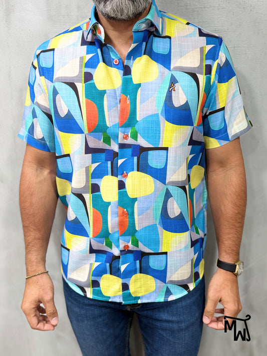 Camisa Manga Corta Hilo- “Golden Summer” (Normal Fit)