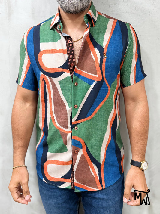 Camisa Manga Corta - “Dune Days” (Slim Fit)