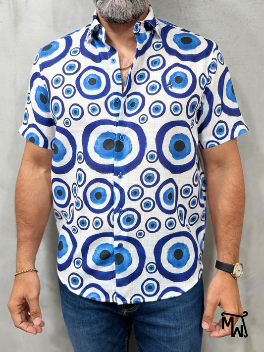 Camisa Manga Corta Hilo- “Island Season” (Normal Fit)