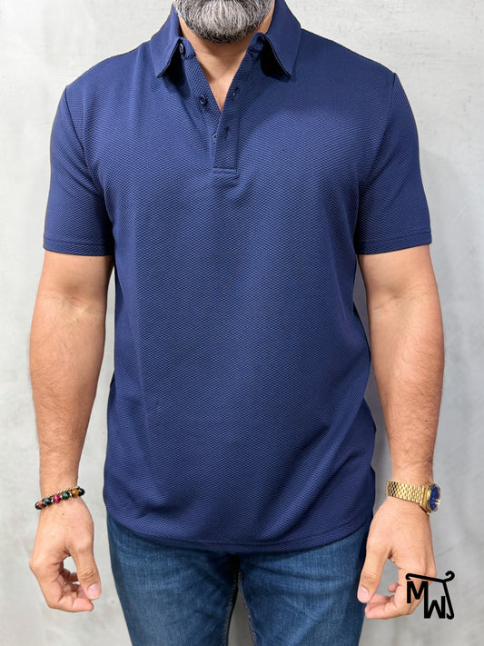 Camisa Polo Crochet “Navy” (Slim Fit)