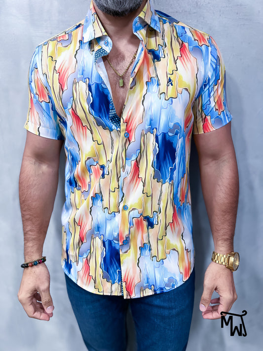 Camisa Manga Corta- “Frosted Morning” (Slim Fit)