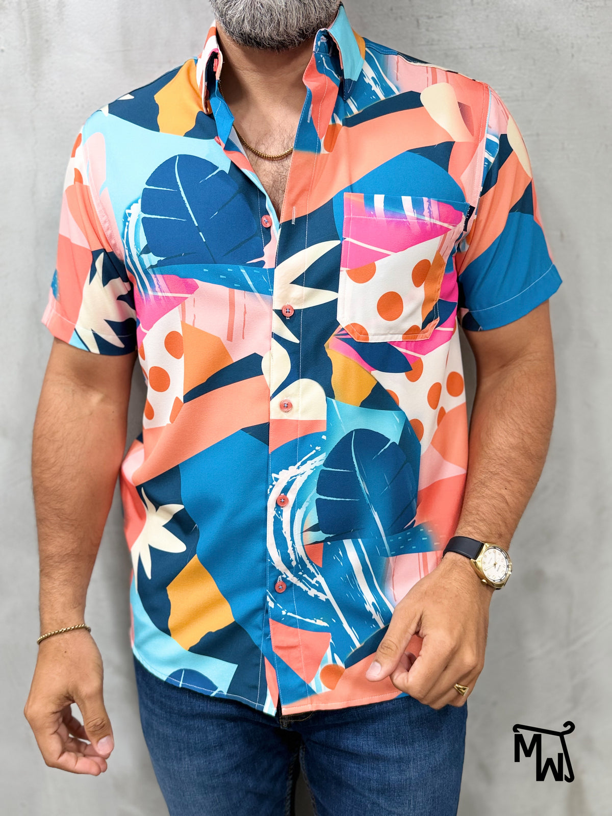 Camisa Híbrida- Summer Escape, corte normal fit, de MW Closet PR
