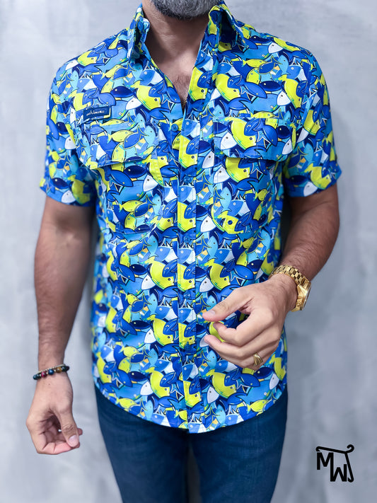Camisa Performance (Bote) "Yellow Fish" (Normal Fit)
