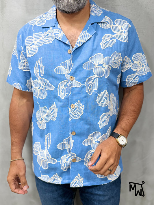 Camisa Manga Corta Crochet “Lagoon Light” (Normal FIT)