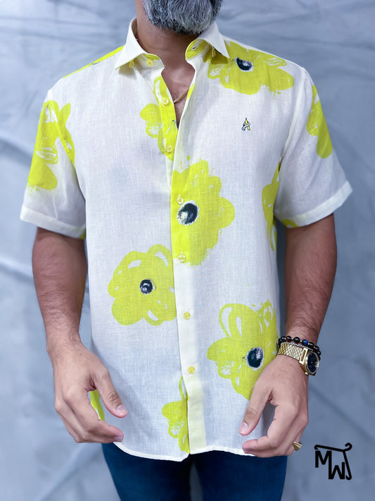 Camisa Manga Corta Hilo “Margarita” (Normal Fit)