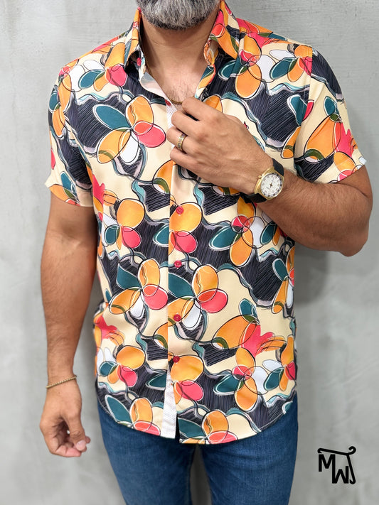 Camisa Manga Corta - “Margarita” (Slim Fit)