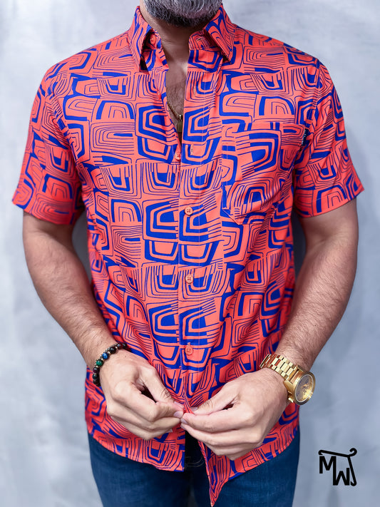 Camisa Híbrida- “Cinnamon Haze” (Normal Fit)