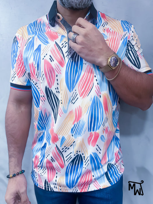 Camisa Polo “ TROPICAL BLOOMS ”