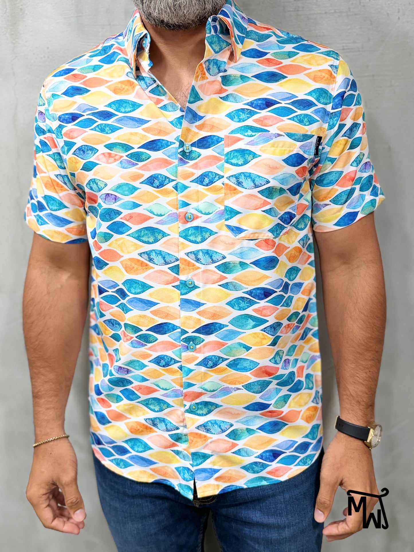 Camisa Híbrida- "Saltwater Smiles" (Normal Fit)