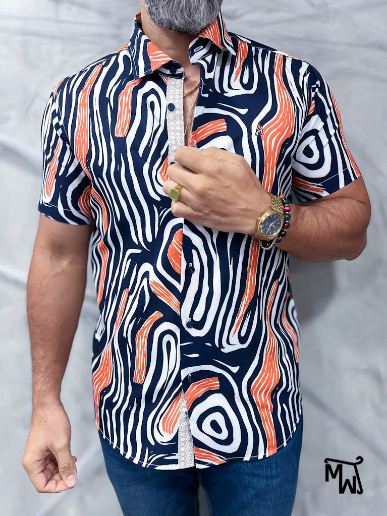 Camisa Manga Corta- “Mystic Moon” (Slim Fit)