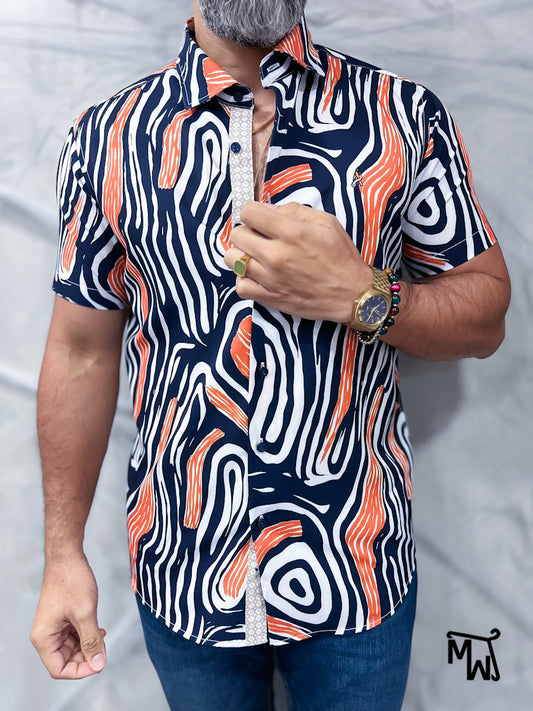 Camisa Manga Corta- “Mystic Moon” (Slim Fit)