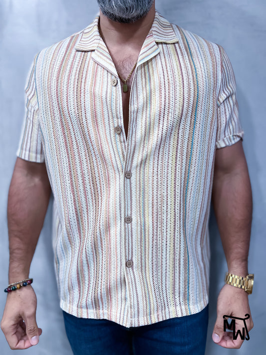 Camisa Manga Corta Crochet “Sugar & Sparkle” (Normal Fit)