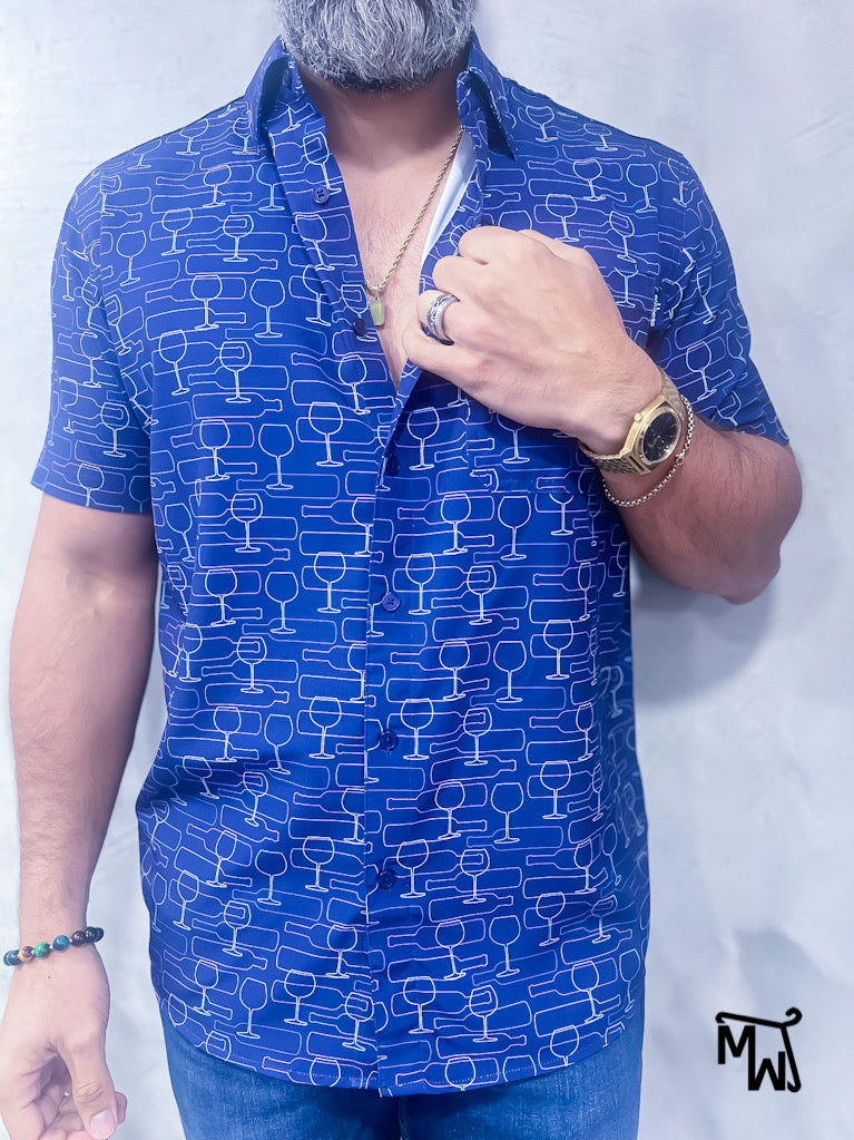 Camisa Híbrida- “RED WHINE” (Normal Fit)