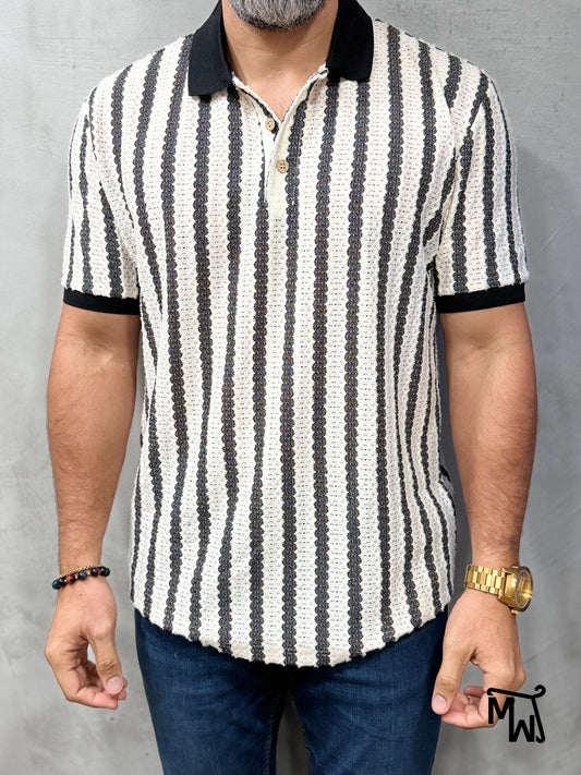 Camisa Polo Crochet- “Sparkle Season” (Slim Fit)