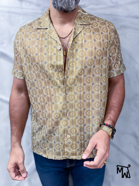 Camisa Manga Corta Crochet “Evergreen Charm” (Normal FIT)