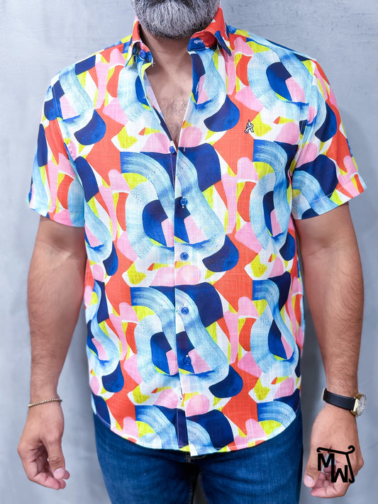 Camisa Manga Corta Hilo- “Busca-bulla” (Normal Fit)